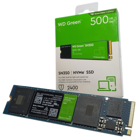 Dysk SSD WD Green SN350 500GB M.2 2280 PCIe NVMe (2400/1500 MB/s) WDS500G2G0C