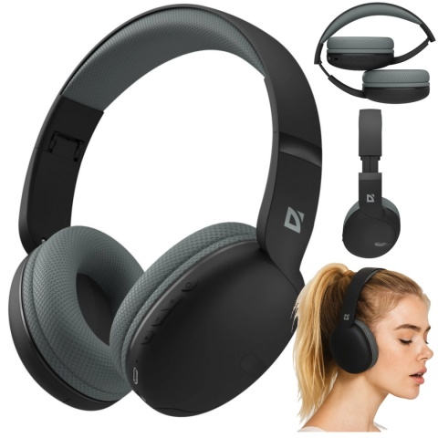 SŁUCHAWKI DEFENDER BLUETOOTH FREEMOTION B480 CZARNE