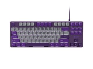 Klawiatura dla graczy gamingowa Fury Kanabo K2 US białe podświetlenie mechaniczna szaro-fioletowa