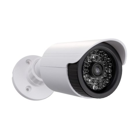 Atrapa kamer tubowych Maclean IR1800 WT, zestaw dwóch, diody IR LED, biała, zasilanie 2xAA (brak w zestawie), ABS