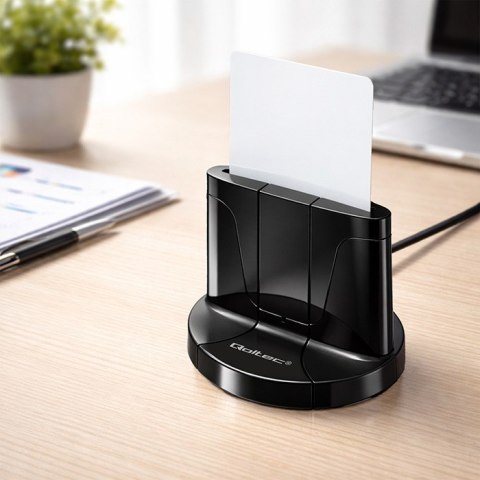 Qoltec Inteligentny czytnik chipowych kart ID SCR-0632 | USB typu C