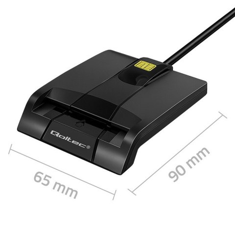 Qoltec Inteligentny czytnik chipowych kart ID SCR-0634 | USB typ C