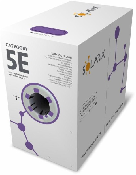 KABEL SKRĘTKA SOLARIX CAT.5E UTP LSOH Dca SXKD-5E-UTP-LSOH box 305m