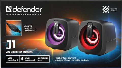 GŁOŚNIKI DEFENDER J1 2.0 6W LED USB CZARNE
