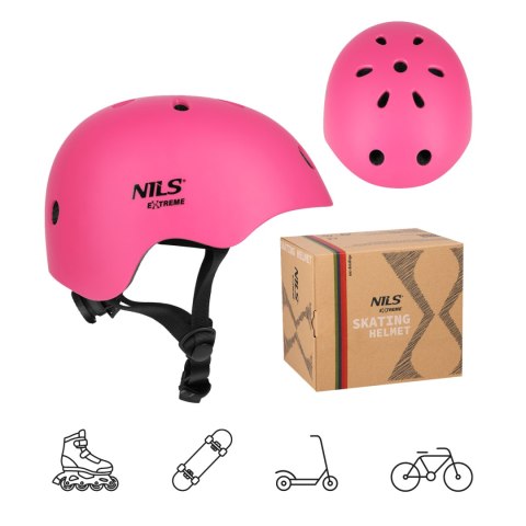 MT301 KASK RÓŻOWY S(52-56CM) NILS EXTREME