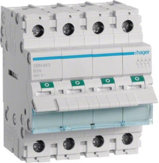 Modułowy rozłącznik izolacyjny 4P 63A 400VAC Hager SBN463
