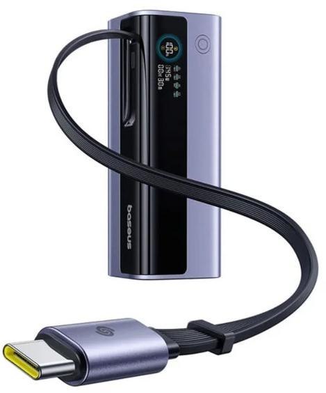 Powerbank Baseus EnerGeek GR11 20000 mAh 145 W USB-A 2x USB-C szary ze zwijanym kablem USB-C