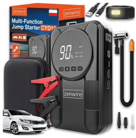 Booster Powerbank Jump Starter Kompresor Samochodowy Zenwire CYD14