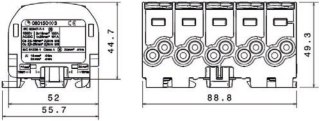 Blok rozdzielczy - odgałęźny Al/Cu 80150 SIMBLOCK szary SCB 25-5X 81500002