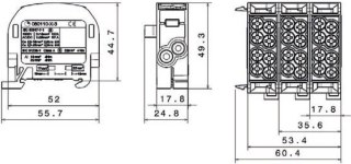 Blok rozdzielczy odgałęźny SCB 25 Al/Cu 80110 SIMBLOCK, niebieski 81501003