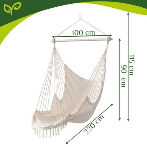 Huśtawka - fotel wiszący 210cm beżowy Gardlov