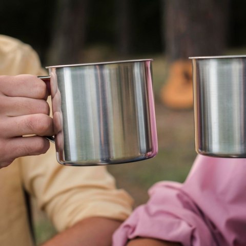 Kubek Turystyczny Stalowy 450 ml ORION Stal Nierdzewna na Ognisko