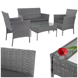 Meble ogrodowe rattanowe antracyt Gardlov 26907