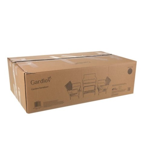 Meble ogrodowe rattanowe czarne Gardlov 26908