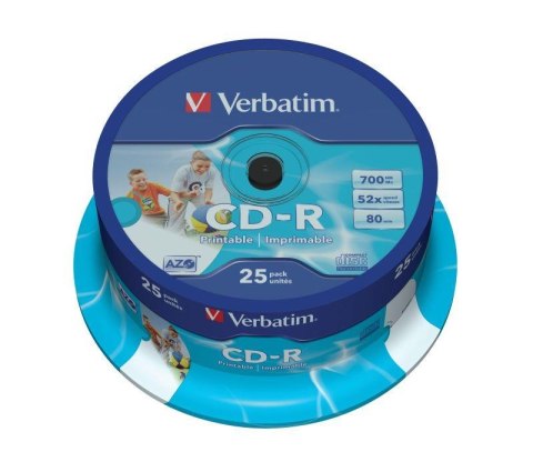 CD-R Verbatim 52x 700MB (Cake 25) WIDE PRINTABLE CD-R Verbatim 52x 700MB (Cake 25) WIDE PRINTABLE