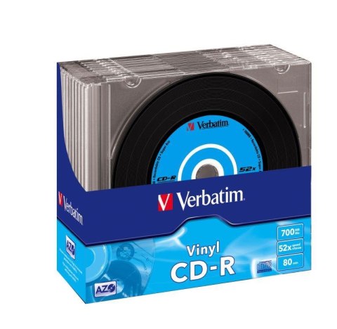 CD-R Verbatim 52x 700MB (Slim 10) VINYL AZO CD-R Verbatim 52x 700MB (Slim 10) VINYL AZO