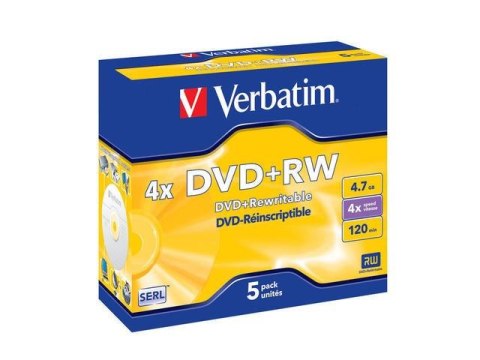 DVD+RW Verbatim 4.7GB X4 Matt Silver (5 Jewel Case) DVD+RW Verbatim 4.7GB X4 Matt Silver (5 Jewel Case)