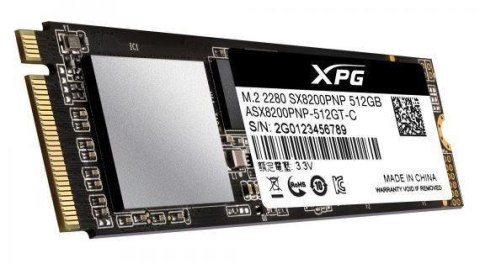 Dysk SSD ADATA XPG SX8200 PRO 512GB M.2 PCIe NVMe (3350/2350 MB/s) 2280, 3D TLC NAND Dysk SSD ADATA XPG SX8200 PRO 512GB M.2 PCIe NVMe (3350/2350 MB/s) 2280, 3D TLC NAND