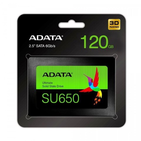 Dysk SSD ADATA Ultimate SU650 120GB 2,5" SATA3 (520/320 MB/s) 7mm, 3D NAND / Black Retail Dysk SSD ADATA Ultimate SU650 120GB 2,5" SATA3 (520/320 MB/s) 7mm, 3D NAND / Black Retail