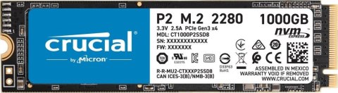 Dysk SSD Crucial P2 1TB M.2 PCIe 3.0 NVMe 2280 (2400/1800MB/s) Dysk SSD Crucial P2 1TB M.2 PCIe 3.0 NVMe 2280 (2400/1800MB/s)