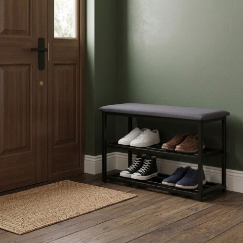 Szafka na buty z siedziskiem regał ławka tapicerowana 80 cm 2 półki ModernHome