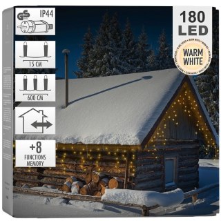 Kurtyna Girlanda Lampki Świąteczna Świetlna 180 LED Zewnętrzna VILDE 5,85 m