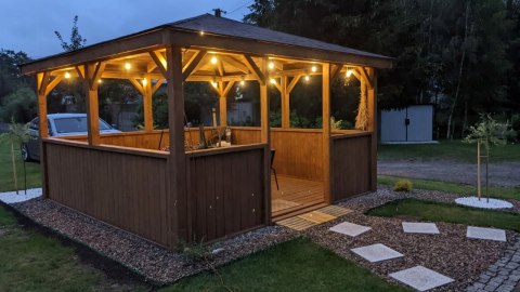 Girlanda Ogrodowa Świetlna 20M 20X Żarówka LED Śieciowa Wodoszczelna