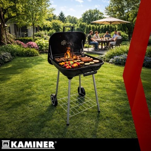 Grill ogrodowy z pokrywą53x77x46cm Kaminer