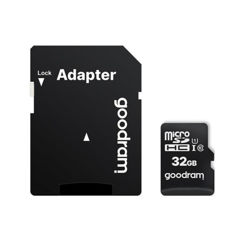 Karta pamięci microSD GOODRAM 32GB MICRO CARD cl 10 UHS-I + adapter Karta pamięci microSD GOODRAM 32GB MICRO CARD cl 10 UHS-I + adapter