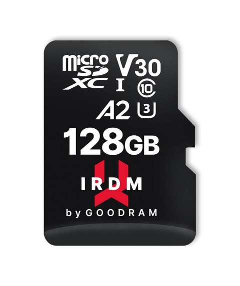 Karta pamięci microSDHC GOODRAM 128GB IRDM-A2 UHS + adapter Karta pamięci microSDHC GOODRAM 128GB IRDM-A2 UHS + adapter