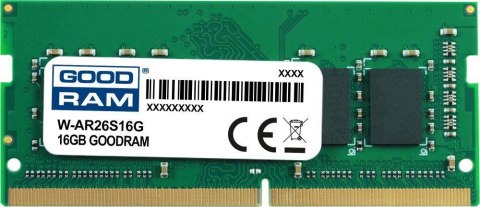 Pamięć SODIMM DDR4 GOODRAM 16GB 2666MHz ded. do ACER (W-AR26S16G) Pamięć SODIMM DDR4 GOODRAM 16GB 2666MHz ded. do ACER (W-AR26S16G)