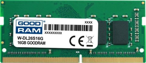 Pamięć SODIMM DDR4 GOODRAM 16GB 2666MHz ded. do DELL (W-DL26S16G) Pamięć SODIMM DDR4 GOODRAM 16GB 2666MHz ded. do DELL (W-DL26S16G)