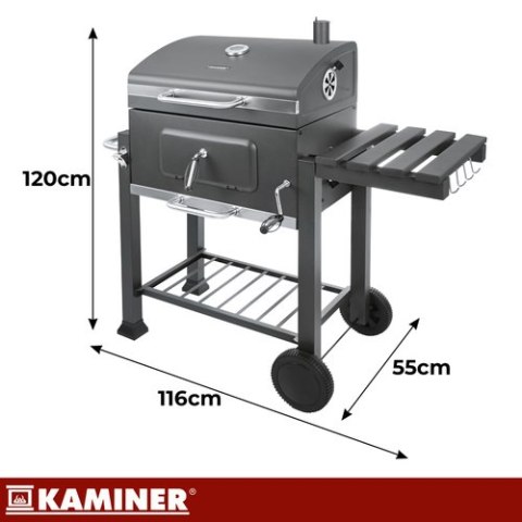 Grill ogrodowy z pokrywą 114x67x120cm Kaminer