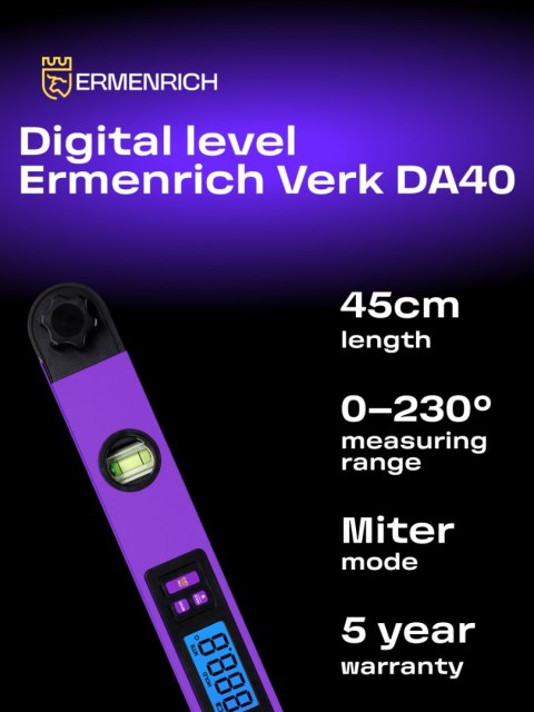 Kątomierz elektroniczny Ermenrich Verk DA40