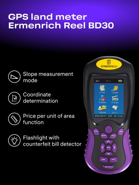 Miernik powierzchni gruntów z GPS Ermenrich Reel BD30