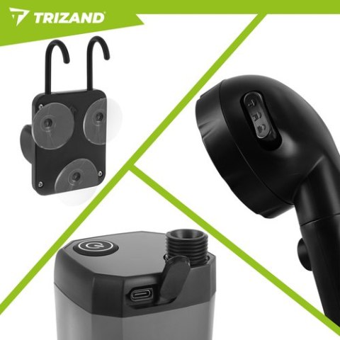 Prysznic turystyczny na akumulator 6000mAh Trizand