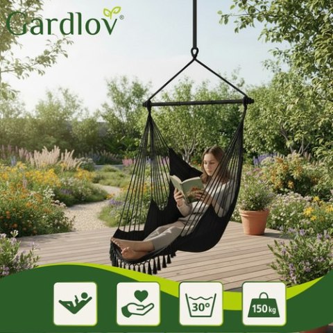 Huśtawka - fotel wiszący 210cm czarny Gardlov