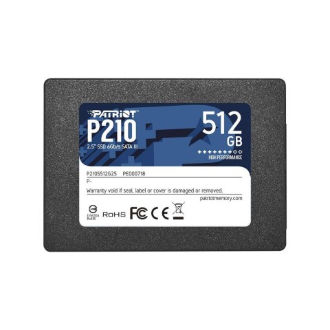 Dysk SSD Patriot P210 512GB 2.5" SATA3 (520/430 MB/s) 7mm Dysk SSD Patriot P210 512GB 2.5" SATA3 (520/430 MB/s) 7mm