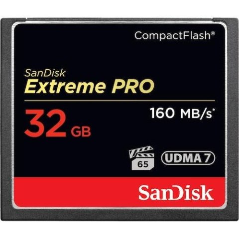 Karta pamięci Compactflash SanDisk Extreme PRO 32GB 160/150 MB/s Karta pamięci Compactflash SanDisk Extreme PRO 32GB 160/150 MB/s
