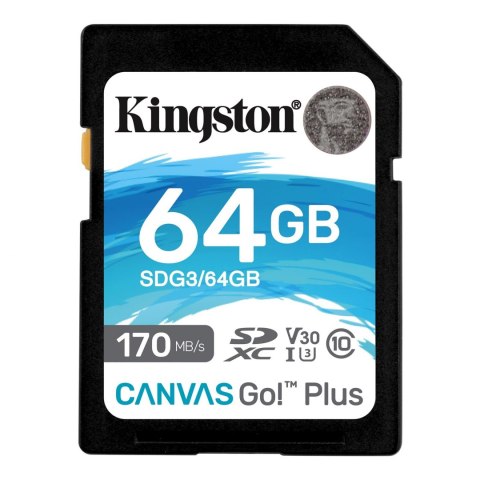 Karta pamięci Kingston Canvas Go! Plus SD 64GB Class 10 UHS-I U3 Karta pamięci Kingston Canvas Go! Plus SD 64GB Class 10 UHS-I U3