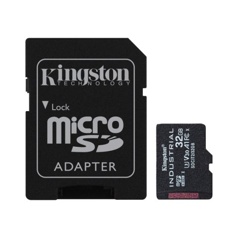 Karta pamięci Kingston Industrial microSD 32GB Class 10 UHS-I U3 + adapter Karta pamięci Kingston Industrial microSD 32GB Class 10 UHS-I U3 + adapter