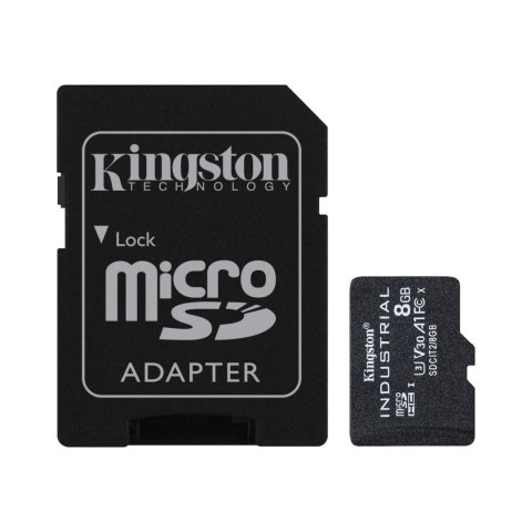 Karta pamięci Kingston Industrial microSD 8GB Class 10 UHS-I U3 + adapter Karta pamięci Kingston Industrial microSD 8GB Class 10 UHS-I U3 + adapter