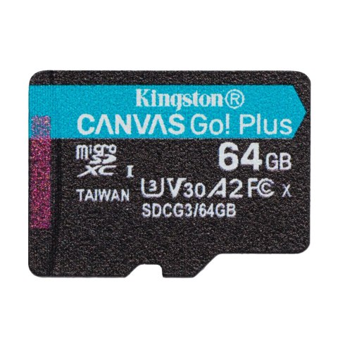 Karta pamięci Kingston microSD Canvas Go! Plus 64GB Class 10,UHS-I Karta pamięci Kingston microSD Canvas Go! Plus 64GB Class 10,UHS-I