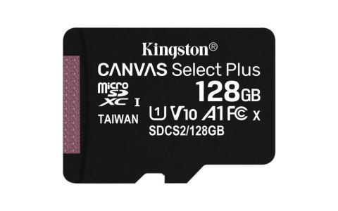 Karta pamięci Kingston microSD Canvas Select Plus 128GB UHS-I Class 10 + adapter Karta pamięci Kingston microSD Canvas Select Plus 128GB UHS-I Class 10 + adapter
