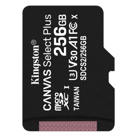 Karta pamięci Kingston microSD Canvas Select Plus 256GB Class 10 UHS-I U3 V30 Karta pamięci Kingston microSD Canvas Select Plus 256GB Class 10 UHS-I U3 V30