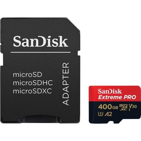 Karta pamięci MicroSDXC SanDisk EXTREME PRO 400GB 170/90 MB/s A2 C10 V30 UHS-I U3 Karta pamięci MicroSDXC SanDisk EXTREME PRO 400GB 170/90 MB/s A2 C10 V30 UHS-I U3