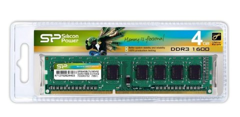 Pamięć DDR3 Silicon Power 4GB 1600MHz (512*8) 8chips - CL11 Pamięć DDR3 Silicon Power 4GB 1600MHz (512*8) 8chips - CL11