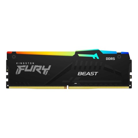 Pamięć DDR5 Kingston Fury Beast RGB 16GB (2x8GB) 6000MHz CL40 1,35V Czarna Pamięć DDR5 Kingston Fury Beast RGB 16GB (2x8GB) 6000MHz CL40 1,35V Czarna