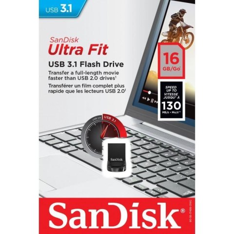 Pendrive SanDisk Ultra Fit 16GB USB 3.1 130MB/s Pendrive SanDisk Ultra Fit 16GB USB 3.1 130MB/s