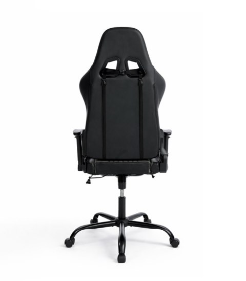 Ergonomiczny fotel gamingowy szary z podnóżkiem i regulacją wysokości - fotel dla gracza do biura i pokoju
